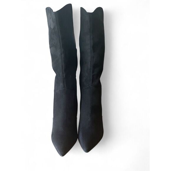 FOREVER 21 Women’s Faux Black Suede Pointed toe heeled boots9 Excellent  Cond. - Picture 1 of 10
